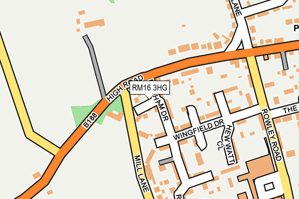 RM16 3HG map - OS OpenMap – Local (Ordnance Survey) RM16 3HG map - OS OpenMap – Local (Ordnance Survey)