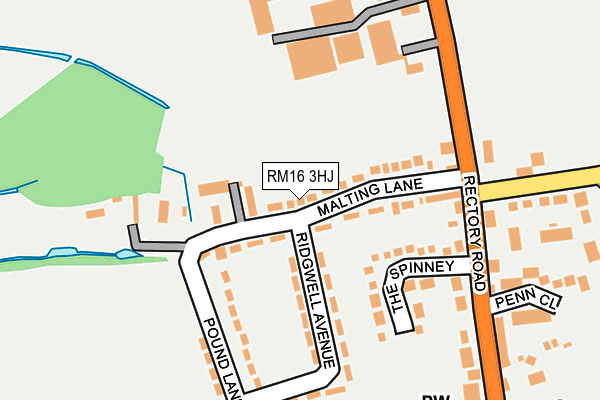RM16 3HJ map - OS OpenMap – Local (Ordnance Survey) RM16 3HJ map - OS OpenMap – Local (Ordnance Survey)