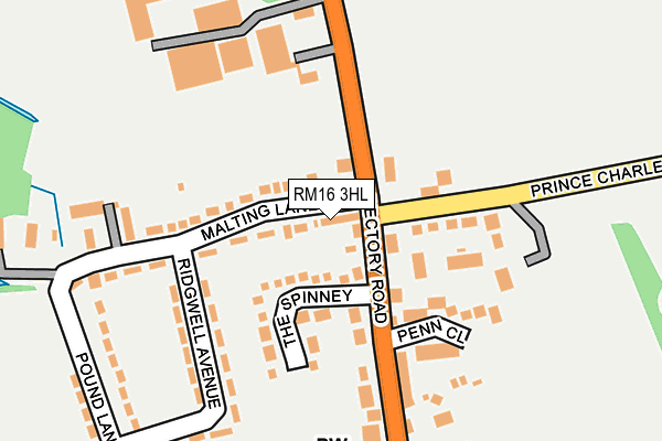 RM16 3HL map - OS OpenMap – Local (Ordnance Survey) RM16 3HL map - OS OpenMap – Local (Ordnance Survey)
