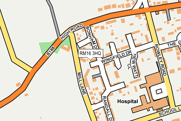 RM16 3HQ map - OS OpenMap – Local (Ordnance Survey) RM16 3HQ map - OS OpenMap – Local (Ordnance Survey)