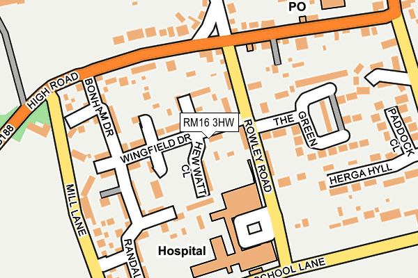 RM16 3HW map - OS OpenMap – Local (Ordnance Survey) RM16 3HW map - OS OpenMap – Local (Ordnance Survey)