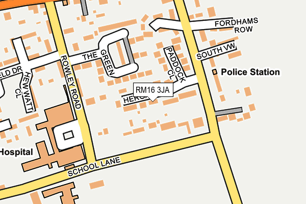RM16 3JA map - OS OpenMap – Local (Ordnance Survey) RM16 3JA map - OS OpenMap – Local (Ordnance Survey)