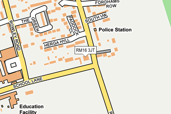 RM16 3JT map - OS OpenMap – Local (Ordnance Survey) RM16 3JT map - OS OpenMap – Local (Ordnance Survey)