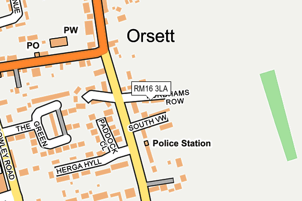 RM16 3LA map - OS OpenMap – Local (Ordnance Survey) RM16 3LA map - OS OpenMap – Local (Ordnance Survey)