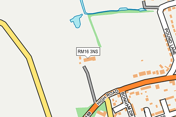 RM16 3NS map - OS OpenMap – Local (Ordnance Survey) RM16 3NS map - OS OpenMap – Local (Ordnance Survey)