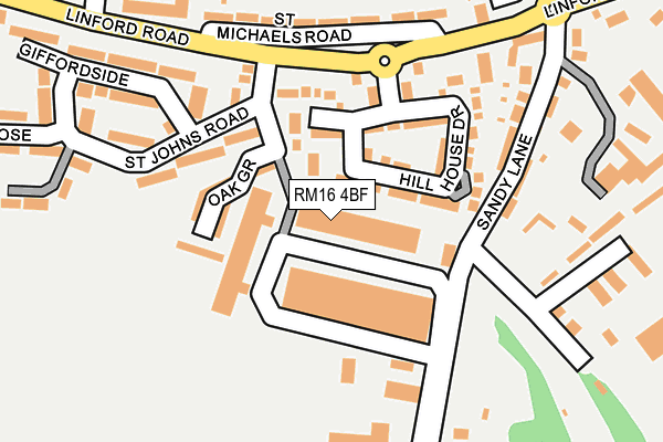RM16 4BF map - OS OpenMap – Local (Ordnance Survey) RM16 4BF map - OS OpenMap – Local (Ordnance Survey)