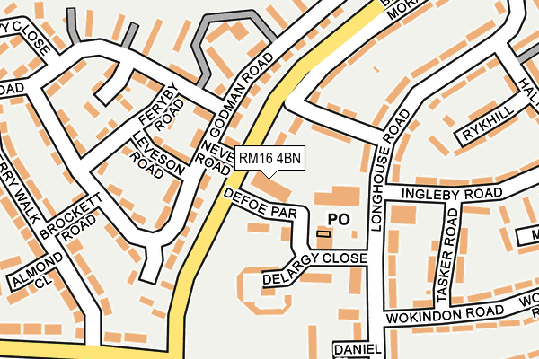 RM16 4BN map - OS OpenMap – Local (Ordnance Survey) RM16 4BN map - OS OpenMap – Local (Ordnance Survey)