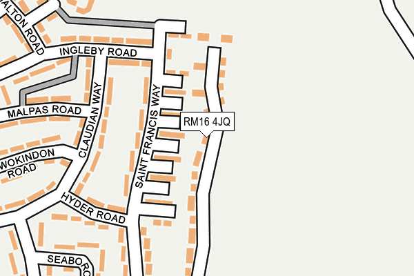 RM16 4JQ map - OS OpenMap – Local (Ordnance Survey) RM16 4JQ map - OS OpenMap – Local (Ordnance Survey)