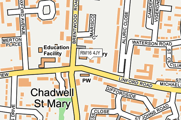 RM16 4JY map - OS OpenMap – Local (Ordnance Survey) RM16 4JY map - OS OpenMap – Local (Ordnance Survey)