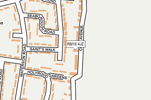 RM16 4JZ map - OS OpenMap – Local (Ordnance Survey) RM16 4JZ map - OS OpenMap – Local (Ordnance Survey)