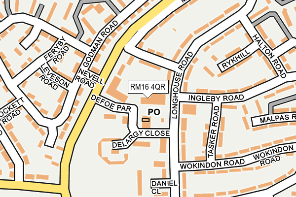 RM16 4QR map - OS OpenMap – Local (Ordnance Survey) RM16 4QR map - OS OpenMap – Local (Ordnance Survey)