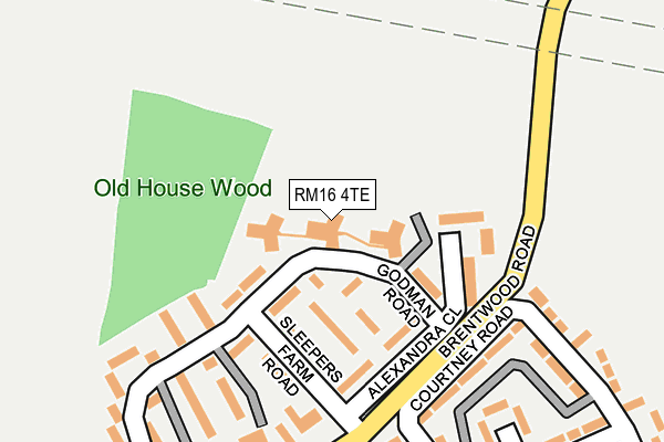 RM16 4TE map - OS OpenMap – Local (Ordnance Survey) RM16 4TE map - OS OpenMap – Local (Ordnance Survey)