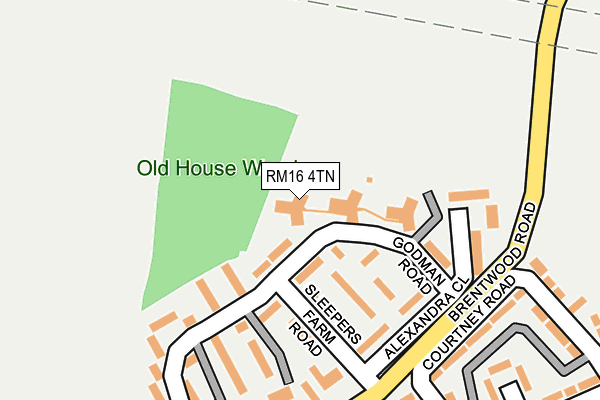 RM16 4TN map - OS OpenMap – Local (Ordnance Survey) RM16 4TN map - OS OpenMap – Local (Ordnance Survey)