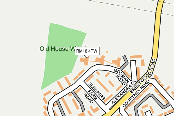RM16 4TW map - OS OpenMap – Local (Ordnance Survey) RM16 4TW map - OS OpenMap – Local (Ordnance Survey)