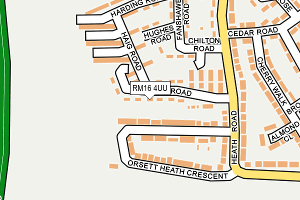 RM16 4UU map - OS OpenMap – Local (Ordnance Survey)