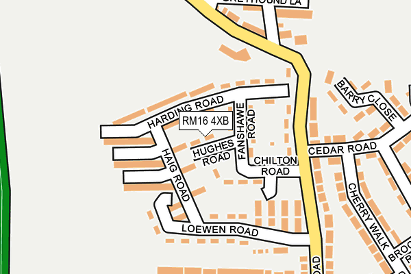 RM16 4XB map - OS OpenMap – Local (Ordnance Survey) RM16 4XB map - OS OpenMap – Local (Ordnance Survey)