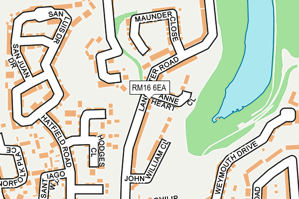 RM16 6EA map - OS OpenMap – Local (Ordnance Survey) RM16 6EA map - OS OpenMap – Local (Ordnance Survey)