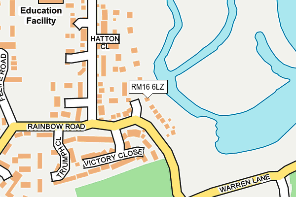 RM16 6LZ map - OS OpenMap – Local (Ordnance Survey) RM16 6LZ map - OS OpenMap – Local (Ordnance Survey)