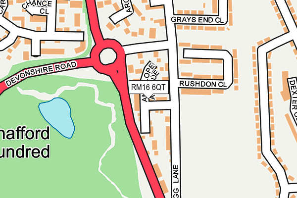 RM16 6QT map - OS OpenMap – Local (Ordnance Survey) RM16 6QT map - OS OpenMap – Local (Ordnance Survey)