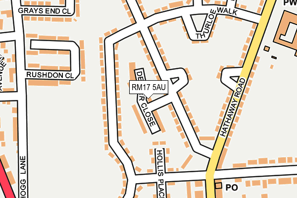 RM17 5AU map - OS OpenMap – Local (Ordnance Survey) RM17 5AU map - OS OpenMap – Local (Ordnance Survey)