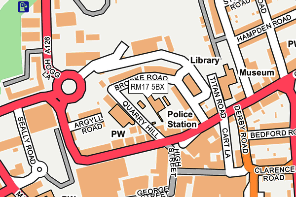 RM17 5BX map - OS OpenMap – Local (Ordnance Survey) RM17 5BX map - OS OpenMap – Local (Ordnance Survey)