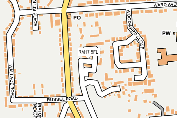 RM17 5FL map - OS OpenMap – Local (Ordnance Survey) RM17 5FL map - OS OpenMap – Local (Ordnance Survey)
