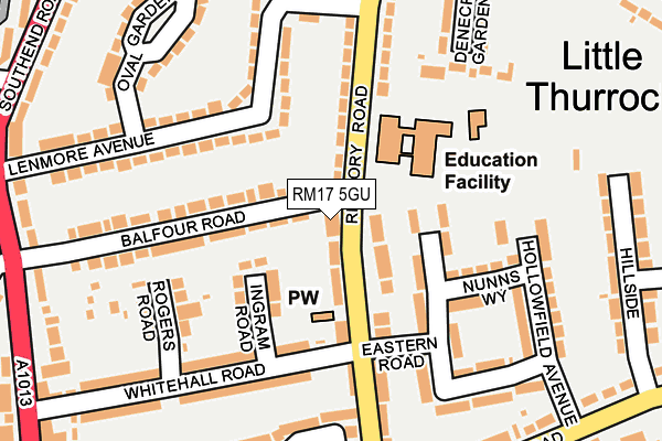 RM17 5GU map - OS OpenMap – Local (Ordnance Survey) RM17 5GU map - OS OpenMap – Local (Ordnance Survey)
