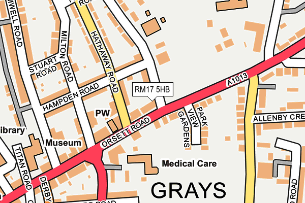 RM17 5HB map - OS OpenMap – Local (Ordnance Survey) RM17 5HB map - OS OpenMap – Local (Ordnance Survey)