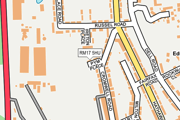 RM17 5HU map - OS OpenMap – Local (Ordnance Survey) RM17 5HU map - OS OpenMap – Local (Ordnance Survey)