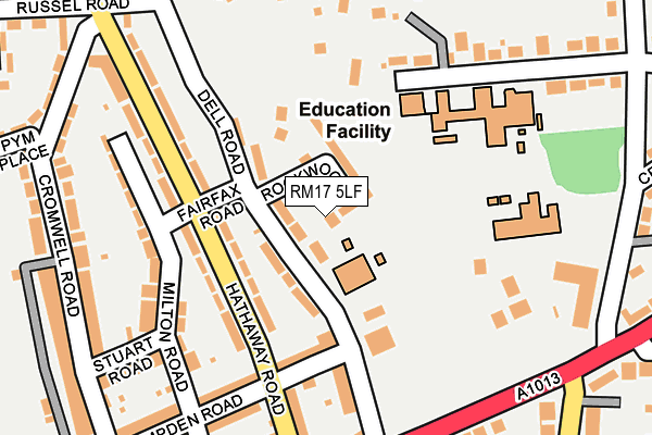 RM17 5LF map - OS OpenMap – Local (Ordnance Survey) RM17 5LF map - OS OpenMap – Local (Ordnance Survey)