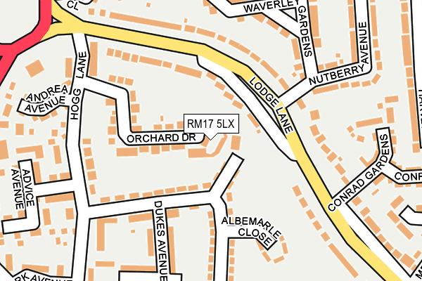 RM17 5LX map - OS OpenMap – Local (Ordnance Survey) RM17 5LX map - OS OpenMap – Local (Ordnance Survey)