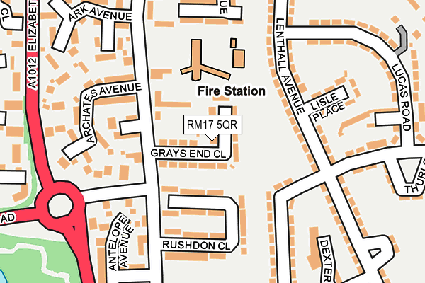 RM17 5QR map - OS OpenMap – Local (Ordnance Survey) RM17 5QR map - OS OpenMap – Local (Ordnance Survey)