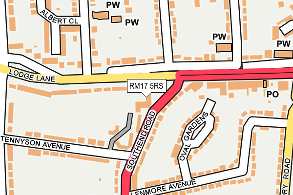 RM17 5RS map - OS OpenMap – Local (Ordnance Survey) RM17 5RS map - OS OpenMap – Local (Ordnance Survey)