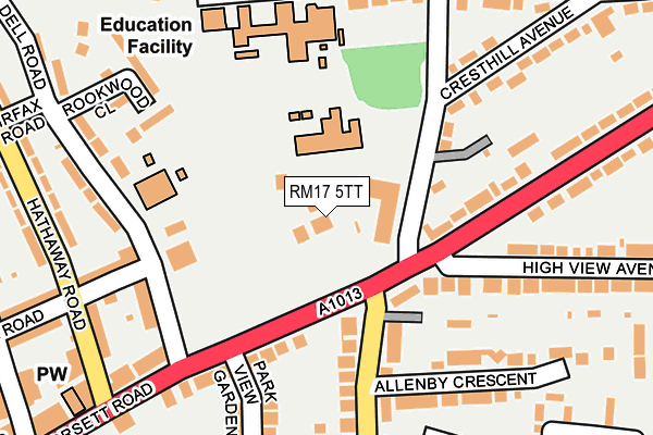 RM17 5TT map - OS OpenMap – Local (Ordnance Survey) RM17 5TT map - OS OpenMap – Local (Ordnance Survey)