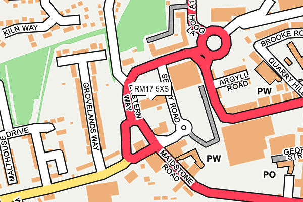 RM17 5XS map - OS OpenMap – Local (Ordnance Survey) RM17 5XS map - OS OpenMap – Local (Ordnance Survey)