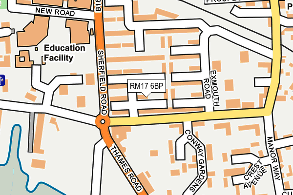 RM17 6BP map - OS OpenMap – Local (Ordnance Survey) RM17 6BP map - OS OpenMap – Local (Ordnance Survey)