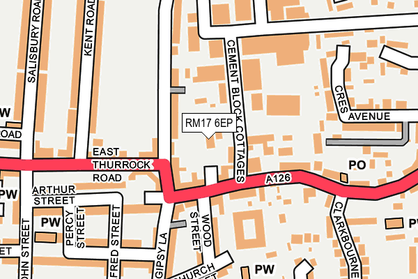 RM17 6EP map - OS OpenMap – Local (Ordnance Survey) RM17 6EP map - OS OpenMap – Local (Ordnance Survey)