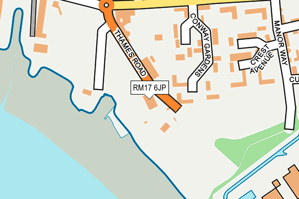 RM17 6JP map - OS OpenMap – Local (Ordnance Survey) RM17 6JP map - OS OpenMap – Local (Ordnance Survey)