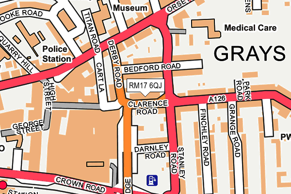 RM17 6QJ map - OS OpenMap – Local (Ordnance Survey)