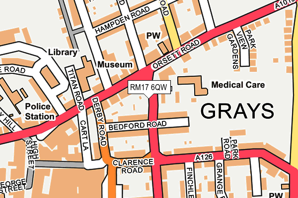 RM17 6QW map - OS OpenMap – Local (Ordnance Survey) RM17 6QW map - OS OpenMap – Local (Ordnance Survey)