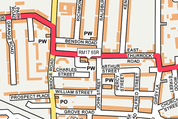 RM17 6SR map - OS OpenMap – Local (Ordnance Survey) RM17 6SR map - OS OpenMap – Local (Ordnance Survey)