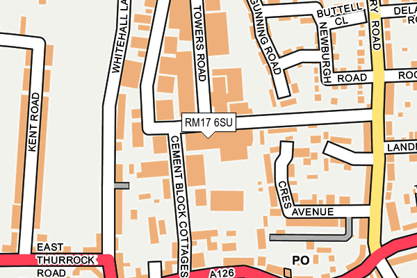 RM17 6SU map - OS OpenMap – Local (Ordnance Survey) RM17 6SU map - OS OpenMap – Local (Ordnance Survey)