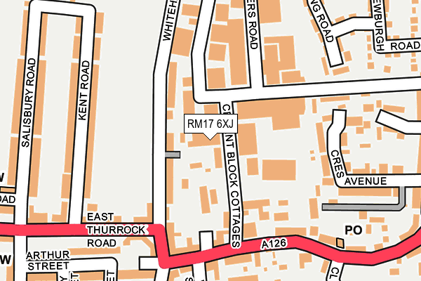 RM17 6XJ map - OS OpenMap – Local (Ordnance Survey) RM17 6XJ map - OS OpenMap – Local (Ordnance Survey)