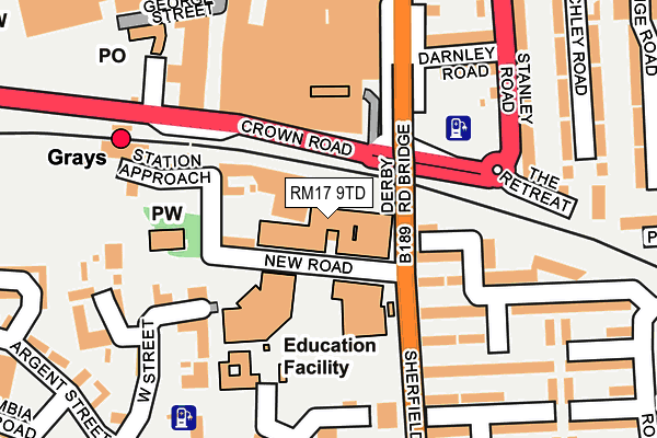 RM17 9TD map - OS OpenMap – Local (Ordnance Survey) RM17 9TD map - OS OpenMap – Local (Ordnance Survey)