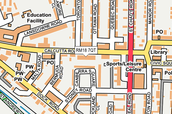 RM18 7QT map - OS OpenMap – Local (Ordnance Survey) RM18 7QT map - OS OpenMap – Local (Ordnance Survey)