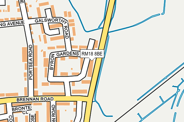 RM18 8BE map - OS OpenMap – Local (Ordnance Survey) RM18 8BE map - OS OpenMap – Local (Ordnance Survey)