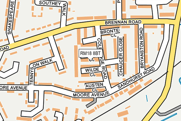 RM18 8BT map - OS OpenMap – Local (Ordnance Survey) RM18 8BT map - OS OpenMap – Local (Ordnance Survey)