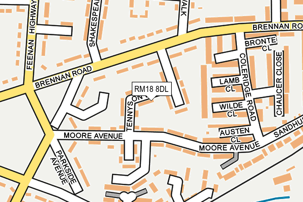 RM18 8DL map - OS OpenMap – Local (Ordnance Survey) RM18 8DL map - OS OpenMap – Local (Ordnance Survey)