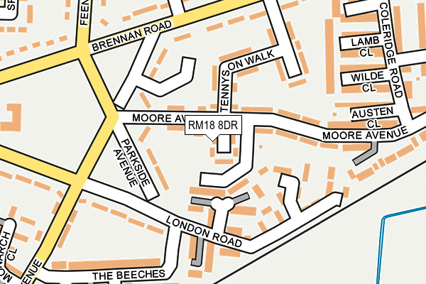 RM18 8DR map - OS OpenMap – Local (Ordnance Survey) RM18 8DR map - OS OpenMap – Local (Ordnance Survey)