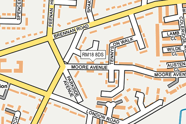 RM18 8DS map - OS OpenMap – Local (Ordnance Survey) RM18 8DS map - OS OpenMap – Local (Ordnance Survey)